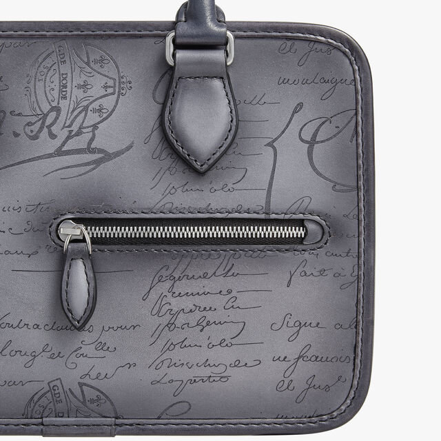 Un Jour Gulliver Scritto Leather Messenger, LIGHT ALUMINIO, hi-res 7