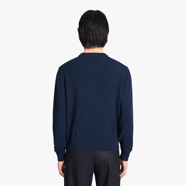 カシミヤセーター 刺繍ロゴ, BLUE WINTER NIGHT, hi-res 3