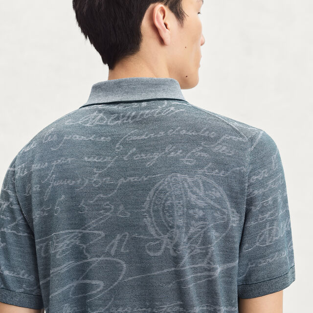 Light Scritto Wool Short-Sleeves Polo, DARK GREEN, hi-res 3