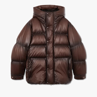 Patina Leather Down Jacket, EQUINOX BROWN, hi-res