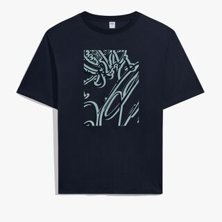 T-Shirt Frame Scritto Avec Effet Suedé, MARINE, hi-res