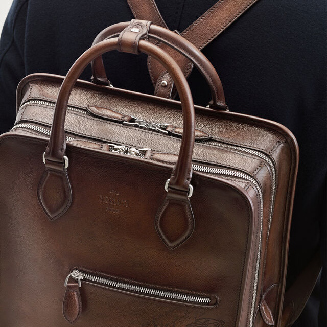 Premier Jour Backpack In Scritto Leather, SOFT BROWN, hi-res 4