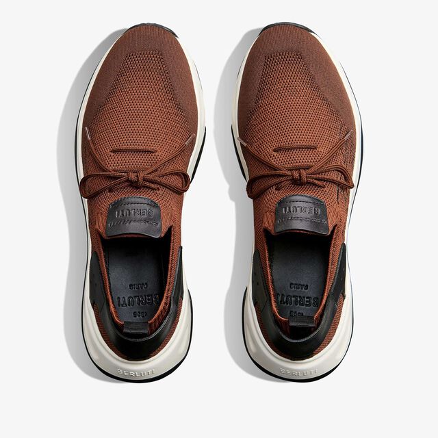 Shadow Scritto Knit And Lagoon Calf Sneaker, GRADIANT RUST, hi-res 3