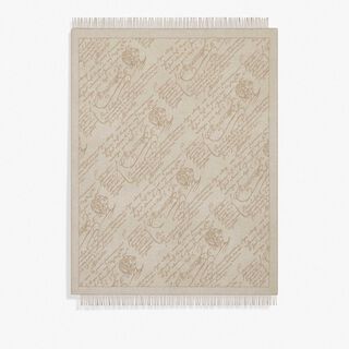 Plaid Scritto En Cachemire, ECRU / WARM BEIGE, hi-res