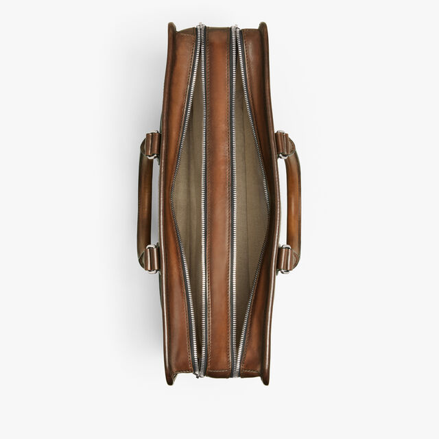 Deux Jours Scritto Leather Briefcase, CACAO INTENSO, hi-res 8