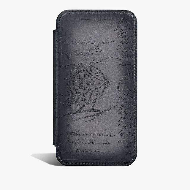 Scritto Leather iPhone 16 Pro Folio, LIGHT ALUMINIO, hi-res 1