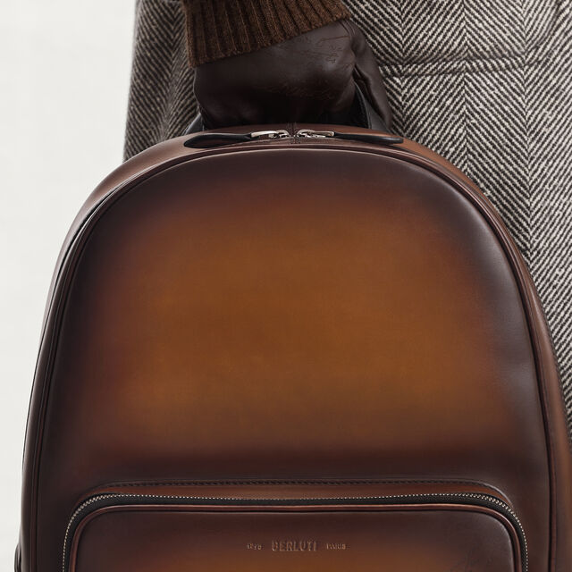 Time Off Scritto Leather Backpack, CACAO INTENSO, hi-res 9