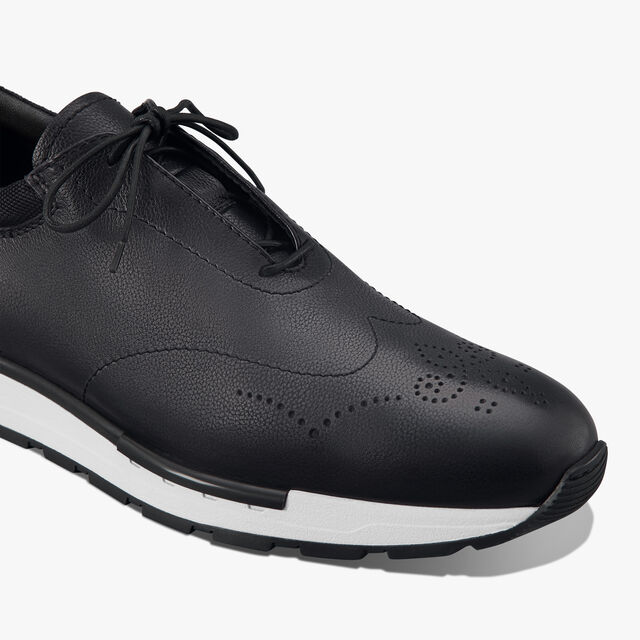 Fast Track Venezia Calf Leather And Nylon Sneaker, NERO GRIGIO, hi-res 5