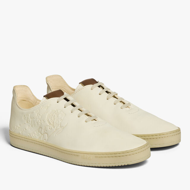 Eden Scritto Leather Sneaker, WHITE, hi-res 4