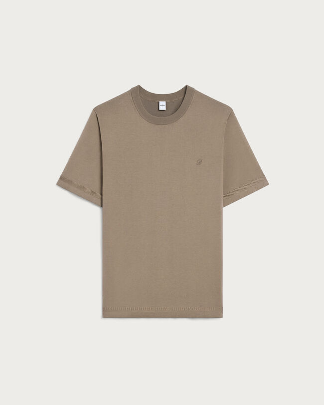 B-Thabor Embroidery Short-Sleeves Crewneck, Sepia, hi-res