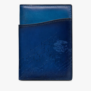 Jagua Scritto Swipe Leather Card Holder, SAPPHIRE BLUE, hi-res