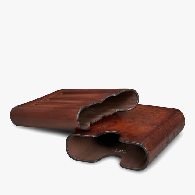 Cigar Case 4 Scritto Leather, CACAO INTENSO, hi-res 4