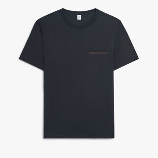 Leather Tab Pocket T-shirt, NOIR, hi-res