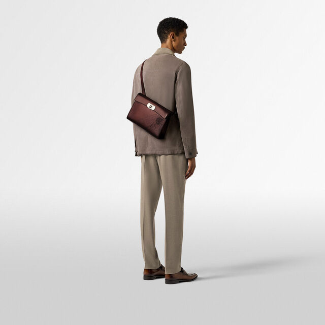 E'Mio Scritto Leather Messenger, LEGNO BRUCIATO, hi-res 8