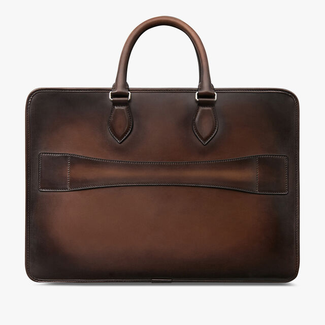 Deux Jours Leather Briefcase, CACAO INTENSO, hi-res 3