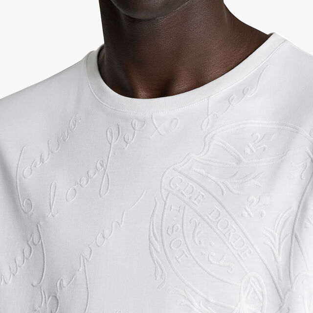 All-Over Embroidered Scritto T-Shirt, BLANC OPTIQUE, hi-res 4