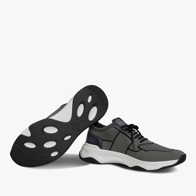 Shadow Knit And Leather Sneaker, GREY, hi-res 4