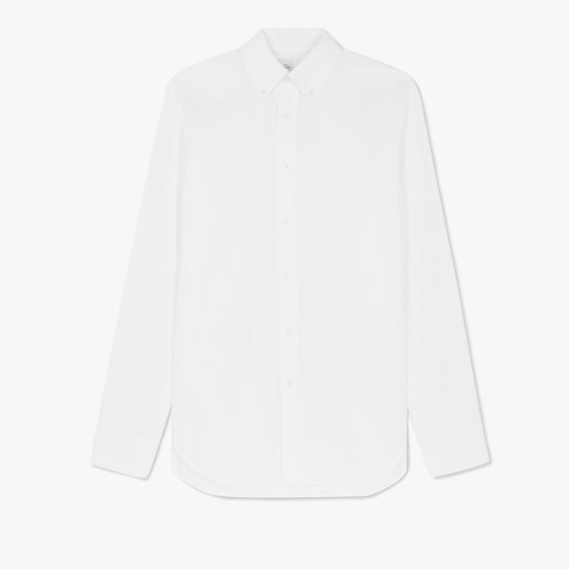 棉质Scritto图纹Alessandro Buttondown衬衫, BLANC OPTIQUE, hi-res 1