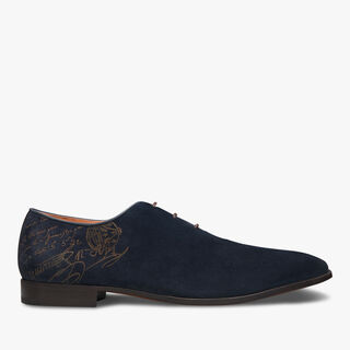 Alessandro Demesure Scritto Camoscio Leather Oxford, NAVY, hi-res