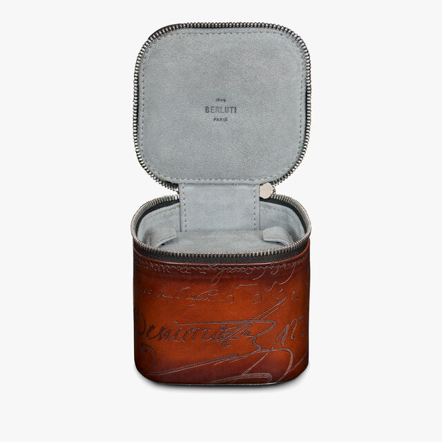 Watch Case 1 Scritto Leather, CACAO INTENSO, hi-res 1