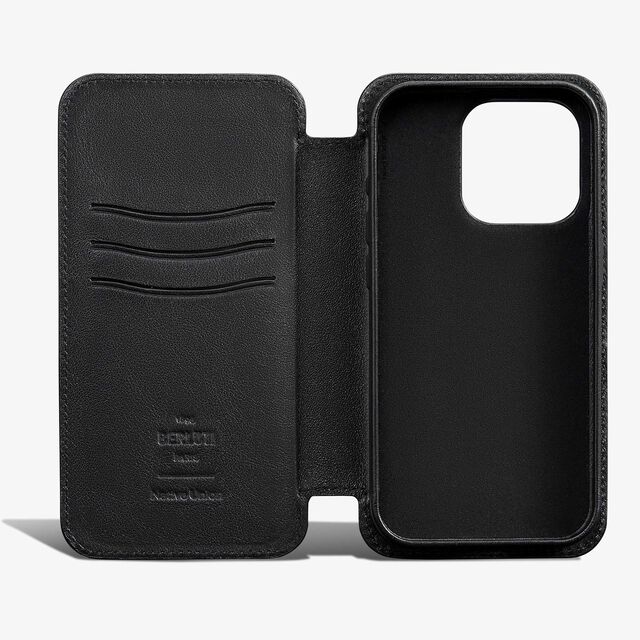 Scritto Leather iPhone 16 Pro Folio, INDIGO DENIM, hi-res 3
