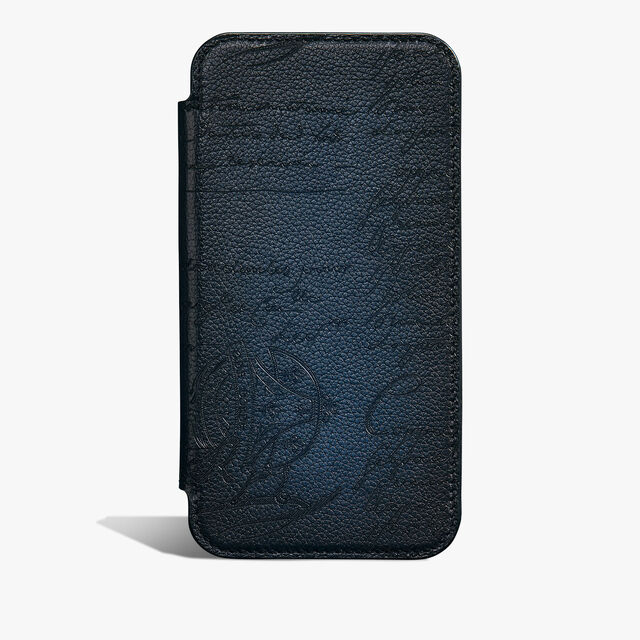 Scritto Leather iPhone 16 Pro Folio, INDIGO DENIM, hi-res 1