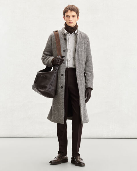 Scritto Pattern Shirt, Beige, hi-res