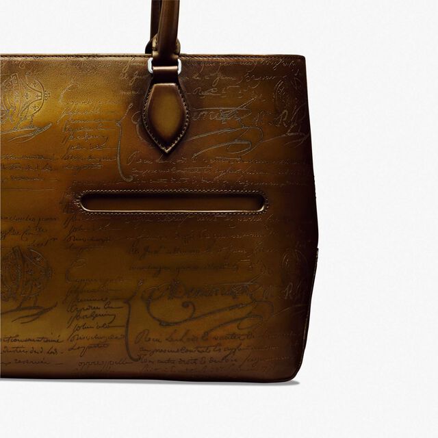 Toujours Mini Scritto Leather Tote Bag, JUNGLE GREEN, hi-res 5