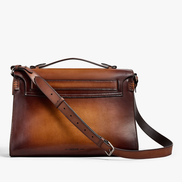 Andy Messenger Leather Briefcase, CACAO INTENSO, hi-res 3