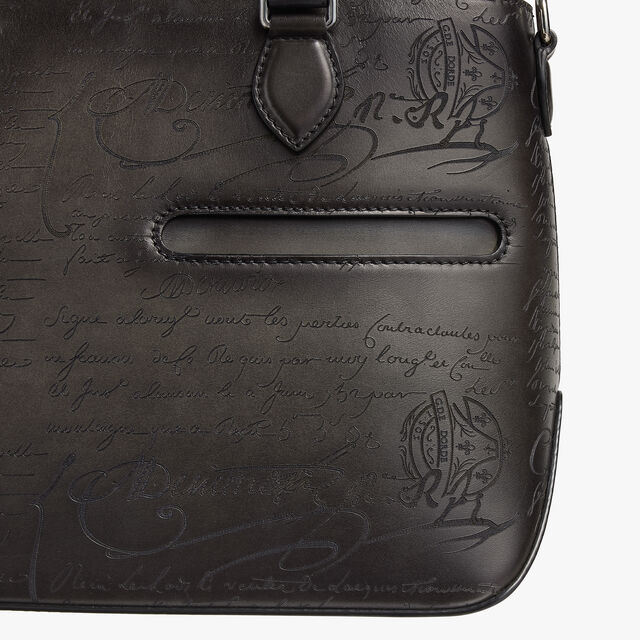 Toujours Xs Scritto Leather Tote Bag, NERO GRIGIO, hi-res 6