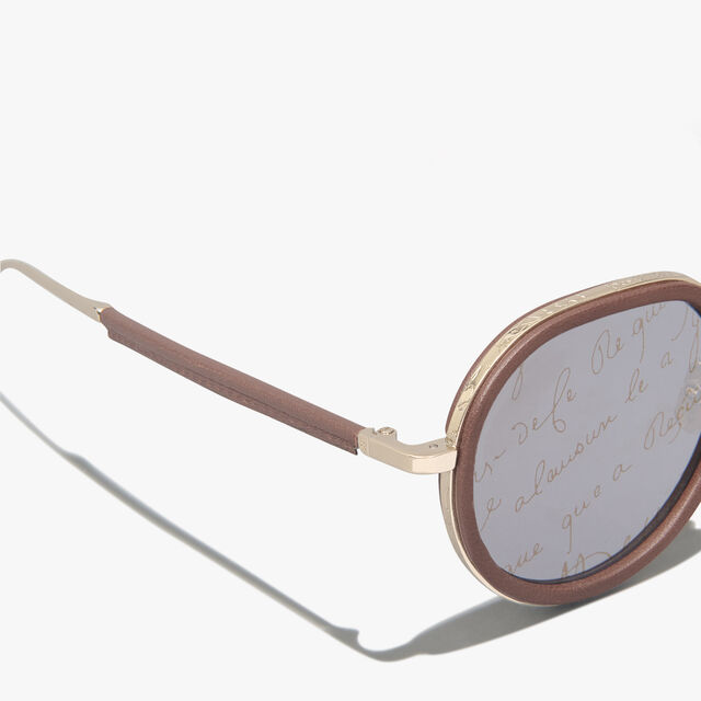 Centaury金属与皮革太阳眼镜, BROWN + BRONZE, hi-res 3