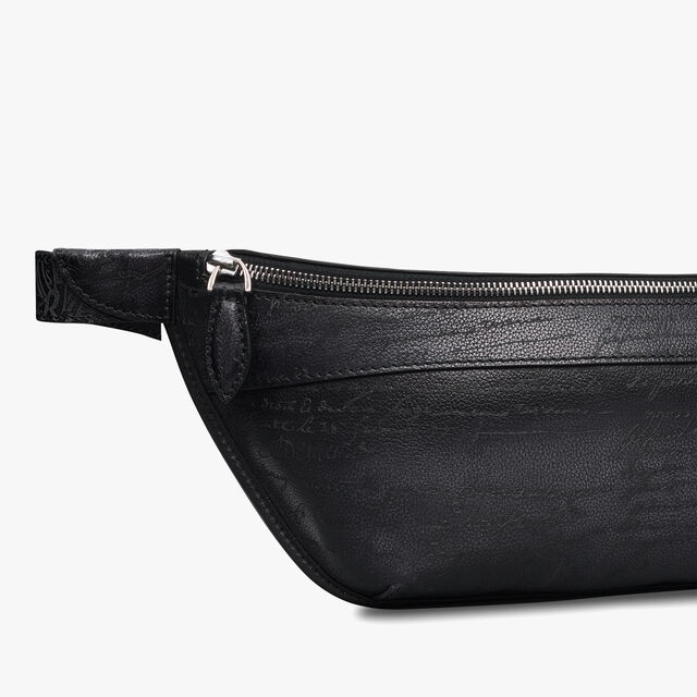 Rider Scritto Leather Belt Bag, NERO GRIGIO, hi-res 5