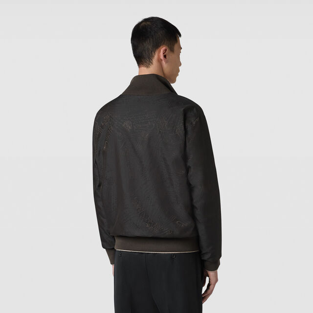 Reversible Wool & Scritto Nylon Tracksuit Blouson, EARTH BROWN, hi-res 4