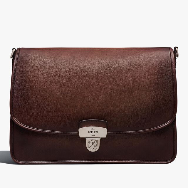 Postino PM Leather Briefcase, SOFT BROWN, hi-res 1