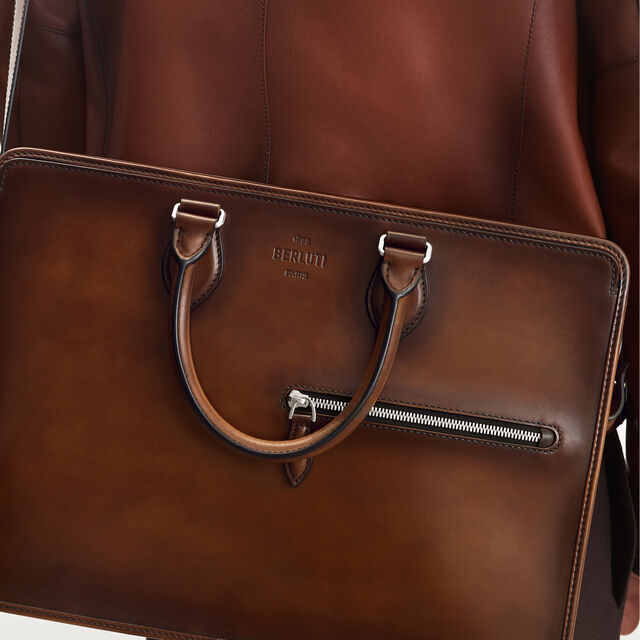 Un Jour Leather Briefcase, CACAO INTENSO, hi-res 2