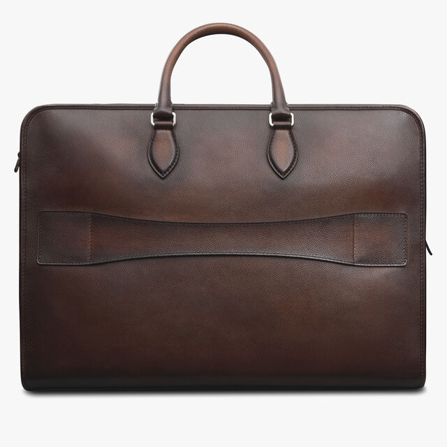 Overnight Scritto Leather Travel Bag, SOFT BROWN, hi-res 3
