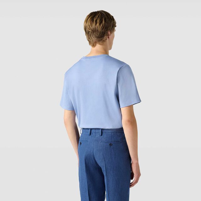 Leather Tab T-Shirt, PALE BLUE, hi-res 4