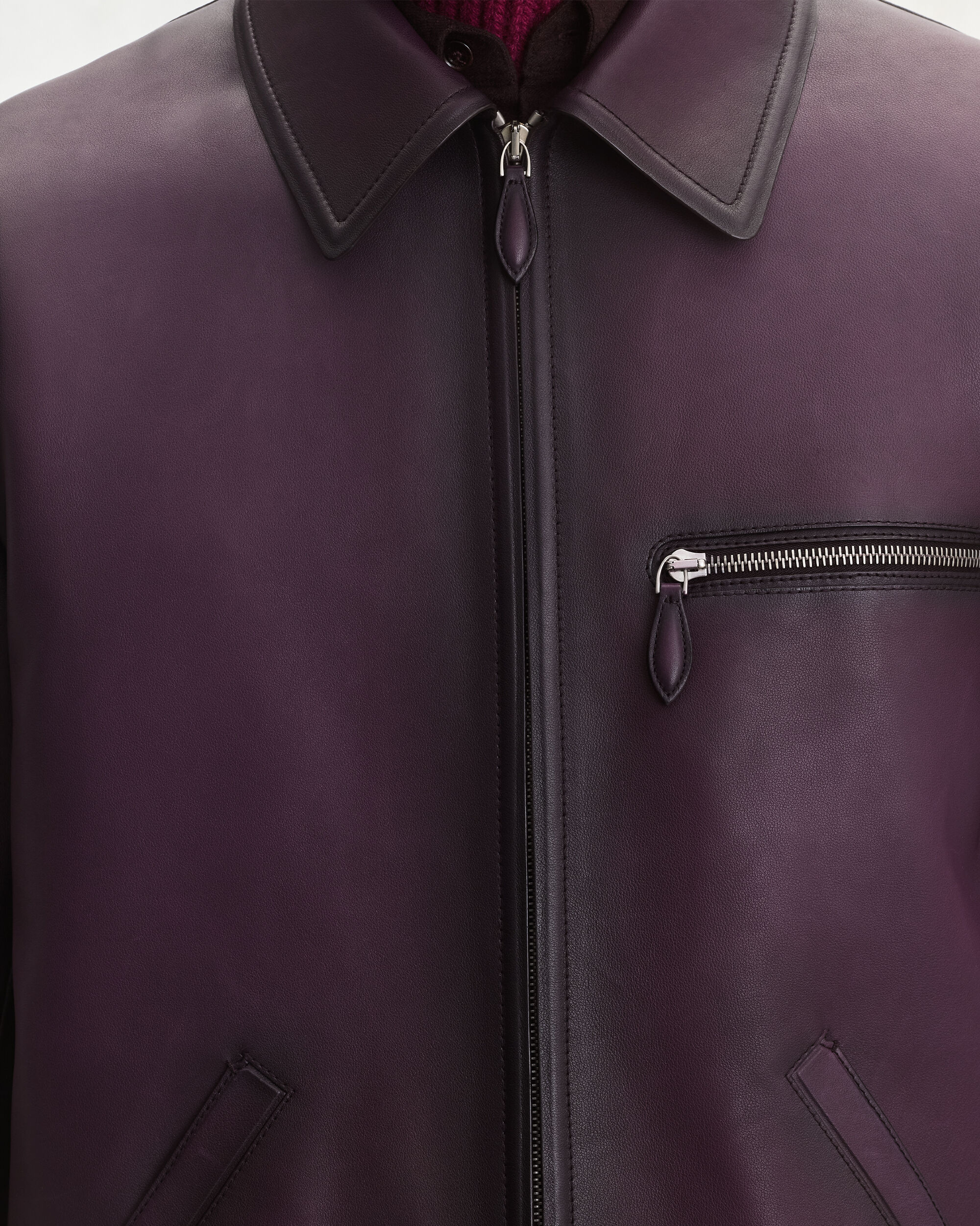 Leather Patina Un Jour Blouson, Grapes, hi-res