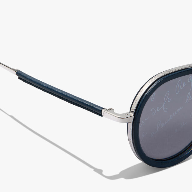 Centaury Metal And Leather Sunglasses, ROTHKO + SCRITTO LIGHT GREY, hi-res 3