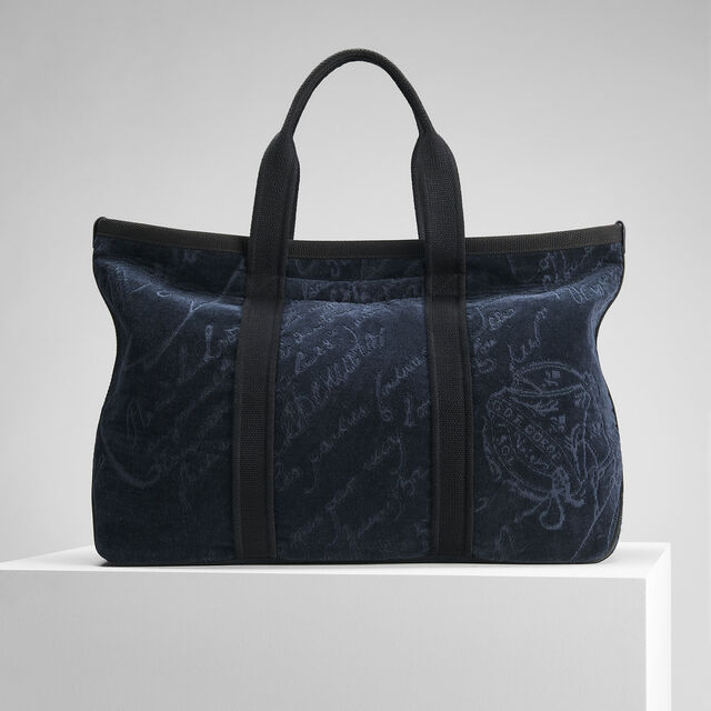Oversize Tote Sponge Scritto Tote, MARINE, hi-res 8