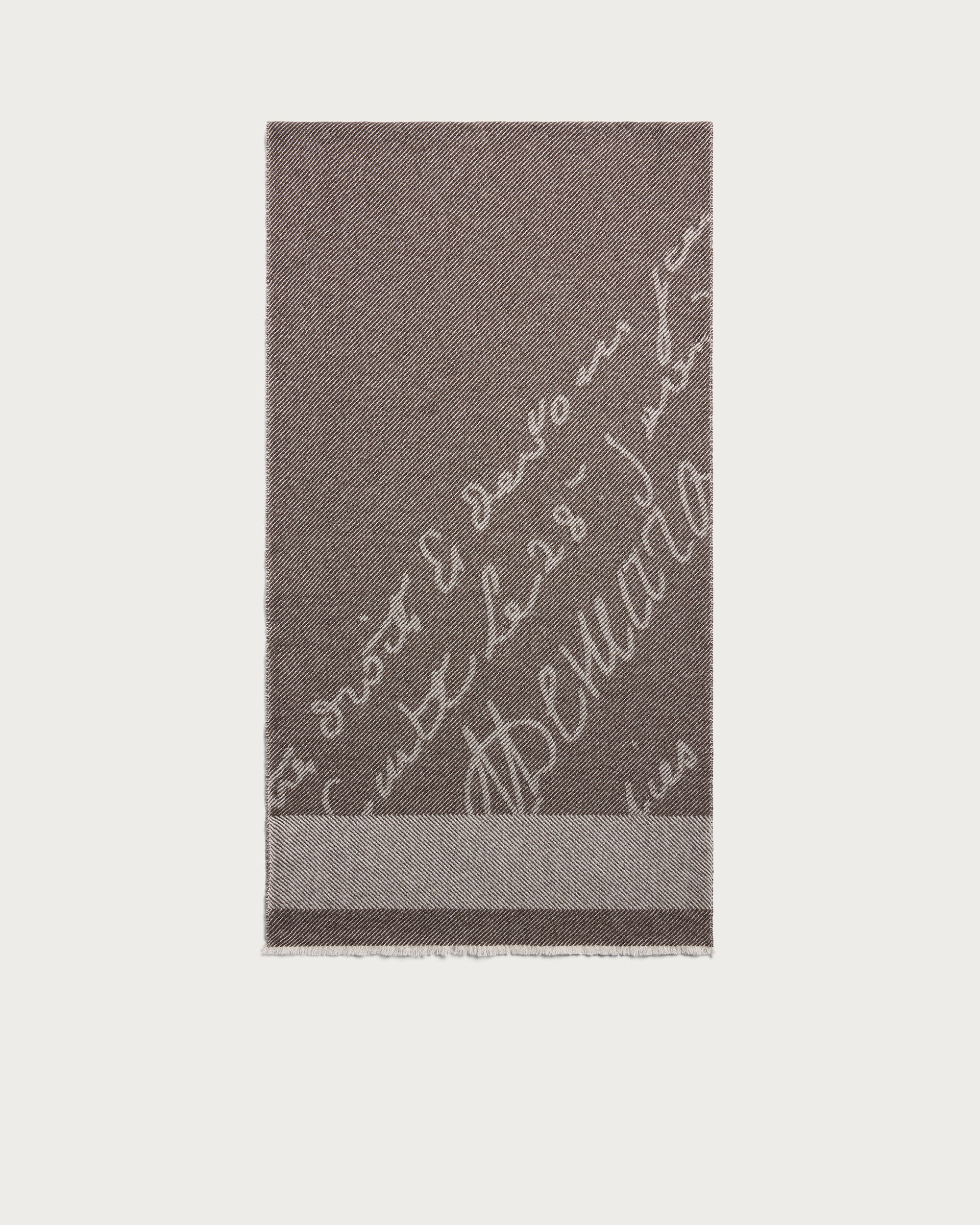 Scritto Pattern Scarf, Signature Brown, hi-res