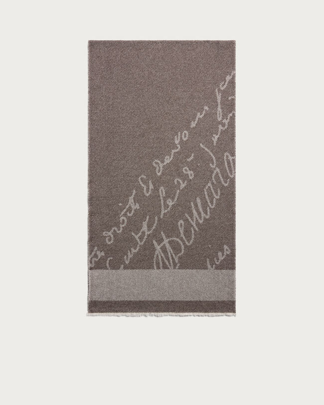 Scritto Pattern Scarf, Signature Brown, hi-res