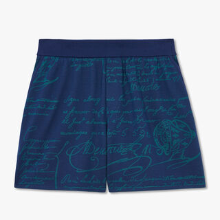 Scritto图纹羊毛短裤, OCEANIC WAVE, hi-res