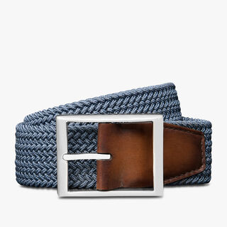 Ceinture Classic 35 MM En Tissu et Cuir, DUSTY BLUE, hi-res