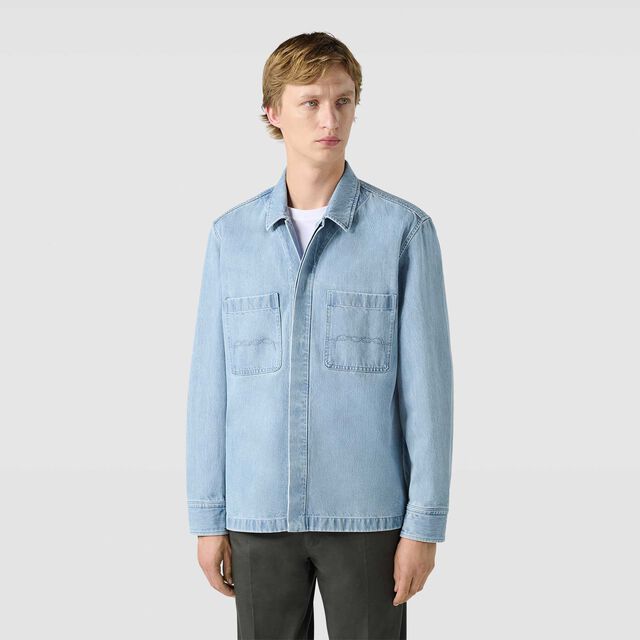 Denim Workwear Overshirt, LIGHT BLUE, hi-res 2
