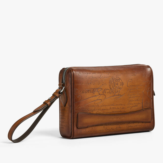 Rosewood Scritto Leather Pouch, FIAMMA, hi-res 4
