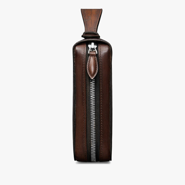 Itauba Wide Scritto Leather Long Zipped Wallet, CACAO INTENSO, hi-res 4