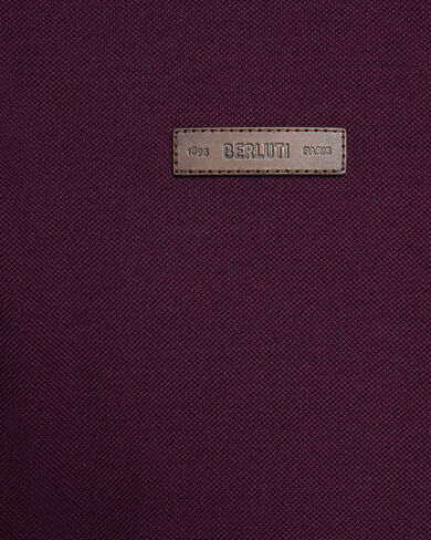 Polo with Leather Detail, Purple Grape, hi-res