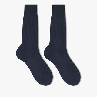 Chaussettes Courtes En Coton, NAVY, hi-res