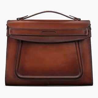 Andy Messenger Leather Briefcase, CACAO INTENSO, hi-res
